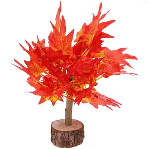 Decorative Flowers Faux Plants Simulated Maple Desktop Bonsai Decor Table Fake Tree Artificial Simulation Model