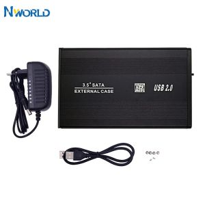 Enclosure Nworld 3.5" USB 2.0 SATA 3.0 HDD Case Box 480Mbps External Storage Enclosure For 3.5 Inch Hard Disk Case HDD Box EU Plug