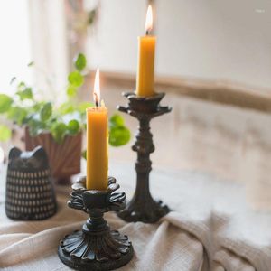 Ljushållare hartsharts Vintage Candles Table Elegant Simple Creative Nordic Silver Candels Holder Dinning Candelabros Wood Decor