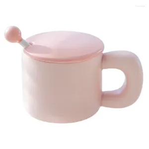 Кружки молоко окрашенная чашка высокая стоимость лица Простая домашняя кружка девочка -офисная питьевая керамика с и ложкой