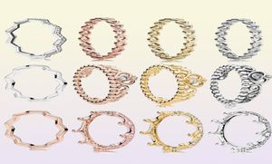 Nuovo anello d'argento Sterling Sterling Classics Openwork Linked Love Heart Princess Tiara Royal Crown Ring per Women Regalo Gioielli1264745