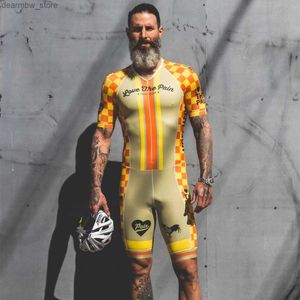 Jersey de ciclismo Sets Love the Pain Men Triathlon Trisuit Cycling Gumpsuit Sets Skinsuit MAILLOT ROPA CICLISMO Bicicic