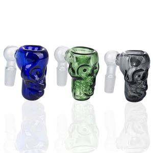 CSYC G146 Glass Bong Bowls Hookahs Super Size Colorful Smoking Pipe Skull Bowl 14mm 19mm Manlig Kvinna Dab Rig Glass Water Pipe Ash Catcher Bubbler Accessory