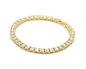 Noter Luxury Cubic Zirconia Tennis Bracelet Charms Gold Silver Color Hip Hop Braclet for Mens Women Rock Jewelry Pulsera5008791