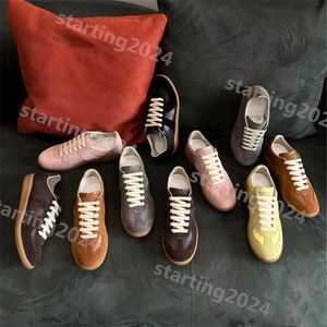 Designer lässige Schuhe Margiela Sneakers Männer Frauen Sneaker MM6 Trainer Wildleder Leder Trainer Gummi-Sohle-Sneaker-Maison-Trainer Outdoor-Laufschuhe 35-45 T46