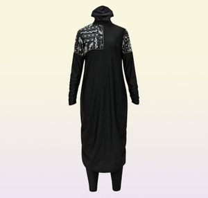 Hijabs Ankunft stilvolle muslimische Badebekleidung 3 -teilige lange Robe Schwimmanzug Muslimah Badeanzug Islamisch 2209238435599