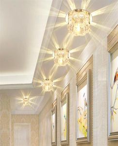 Modern Crystal LED Spotlight Corridor Hallway Aisle Porch Ceiling Light Recessed Lamp Home Living Room Balcony Stairs Lighting Fix6620091