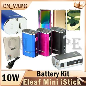 Eleaf mini Istick 10W набор аккумуляторов встроенный мод с переменным напряжением 1050 мАч с USB-кабельным разъемом Ego Включите Cook 7 Colors in Stock Vape