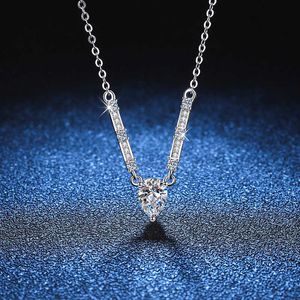 Sier S925 Sterling Necklace Fashion Simple d Color Moissanite 80 Water Drop Pendant Moissanite Diamond Necklace Collar Chain