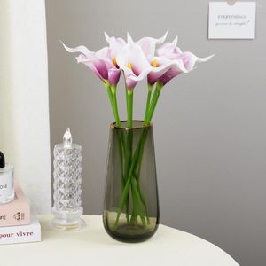 Декоративные цветы 34 см. Прибытие искусственное PU Real Touch 10Colors Mini Calla Lily для свадебных поставки вечеринки