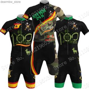 Cykeltröja sätter 2023 Gion Espana Cycling Jersey Set Spanien Summer Bicyc Clothing Road Bike Shirts Suit Bicyc Bib Shorts Mtb Ropa L48