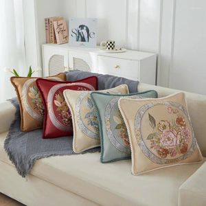 Yastık Avrupa tarzı jakard kapak klasik nakış çiçekleri dekoratif yastıklar ev yatak odası kanepe koltuk yastık kılıfı