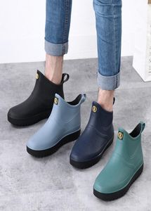 rain boots of short boots kitchen nonslip rubber shoes soft shoes with soles of work wear insurance fashion unisex waterproof shoe7941790
