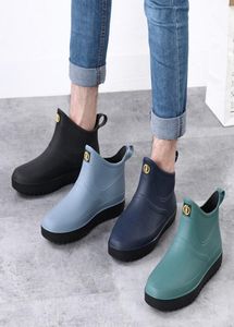 Buty deszczowe z krótkimi butami kuchnia gumowa gumowa buty miękkie buty z podeszwami zużycia roboczego Ubezpieczenie moda unisex Wodoodporne buty 7941790