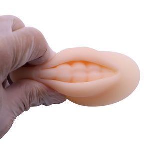 Nagie miękkie do półtrwałego makijażu ludzkie mikroblading artyści warg otwarte usta z zębami ćwicz skórną formę warg silikonowa warga 3D