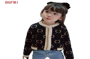 Pullover Frühling Herbst Neuer Punkt bedruckter Pullover Little Girls Jacket Cloding Strickjacke Kinderkleidung Wolle Blends Schichten T2210217605743