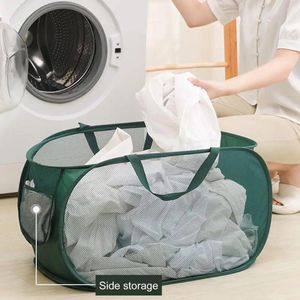 Laundry Bags 2-Pack Mesh Hampers Large Foldable Lightweight Storage Basket With Handles For Dorms Families Travel Camping