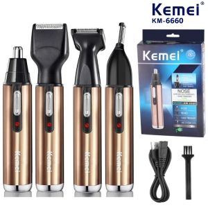 Trimmers Original Kemei All In One Rechargeable Nose Hair Trimmer Beard Grooming For Men Eyebrow Hair Removal Nose Ear Shaver Cut Cleaner