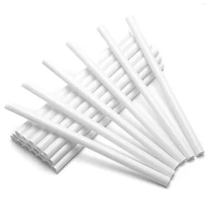 Disposable Cups Straws 50 PCS Plastic White Cake Dowel Rods For Tiered Construction And Stacking (0.4 Inch Diameter 9.5 Length)