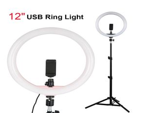 Dimmable Studio Pography Lighting 12 quot Selfie Ring Light с 11 -метровой подставкой для штатива для телефона для Livemakeup Caster Camera6176052