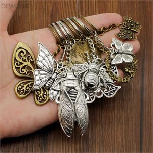 Key Rings Hot Sale New Metal Keychain Butterfly Keychain Bee Keychain Car Key Chain Accessories Handmade Cute Gifts 240412