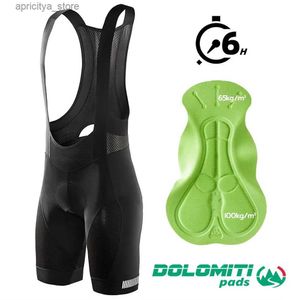 Shorts de ciclismo Zrse Men Cycling Bib Shorts MTB Road Mountain Bike Roupas Roupas de bicicleta Use Dolomiti Pad Italian 6 horas Mulheres Ma L48