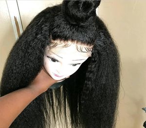 9A Pre Plucked Kinky Straight Full Lace Wigs With Baby Hair Brazilian Virgin Human Hair Lace Front Wigs For Black Women1105293