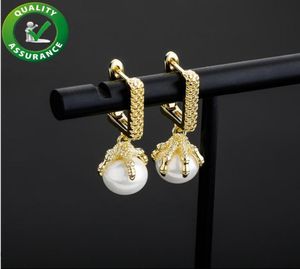 Studörhängen mode hiphop smycken herr diamant örhänge is ut fyrkant draken klo pärla öronringar lyxdesigner tillbehör4383248