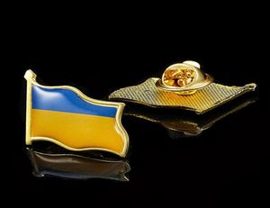 30pcs Ukraine Country Flag Craft Waving 3D Lapel Hat Cap Tie Pin Badge Republic Brooch ism Pride7617346