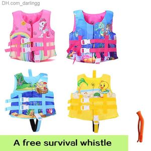 Life Vest Buoy Swimming and drifting life vest with lockable buckle suitable for children cartoon printed Flotage life jacket for girls and boys 2-8 yearsQ240412