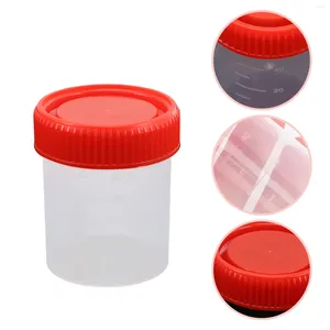 Disposable Cups Straws 10 Pcs Sample Cup Urine Collection Lids Orange Plastic Specimen Clear Container Conical