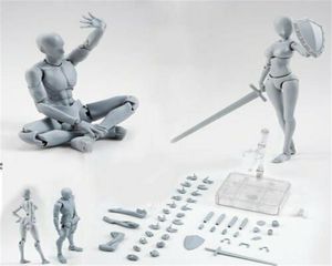 20 Malefemale Body Kun Doll PVC BodyChan DX Action Spela Art Figure Model Ritning för SHF -figurer Miniatyrer Gray Set Toy 20125501049