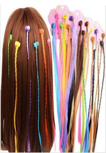 Flickor färgglada peruker hästsvans hårprydnad klo hårklipp flätan huvudbonader för barn flickor hårtillbehör 15lot90pcs1957328