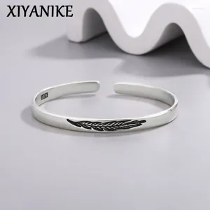 Pulseira xiyanike vintage tailandesa prata para mulheres meninas garotas simples festas de joalheria feminino presente pulseras mujer