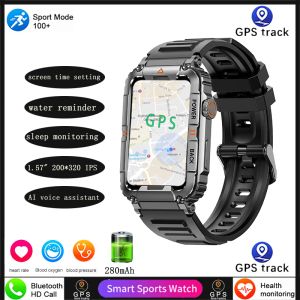 Watches GPS Smart Watch na Android Huawei iOS na zewnątrz IP68 Waterproof Watch Wojsko Zdrowy monitor AI BT Call Smartwatch Men