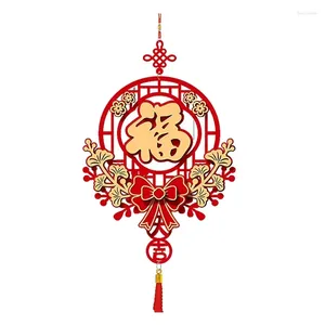 Dekorativa figurer Kinesiska år Dörrdekorationer Knut Wealth Luck Ornament 2024 Dragon Red Hanging Ornament