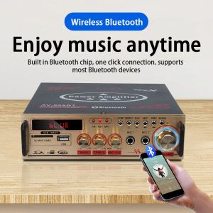 Förstärkare LDZS Audio Amplifier 60wx2 Channel 2.0 Digital för hemmabil Kraftfull Bluetooth HiFi Stereo Subwoof amp Support USB TF FM AUX