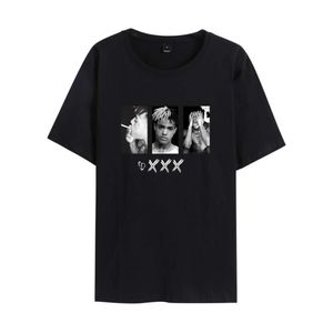 メンズTシャツアメリカンラッパーのホット検索xxxxxentacionメンズとレディース夏の半袖Tシャツ