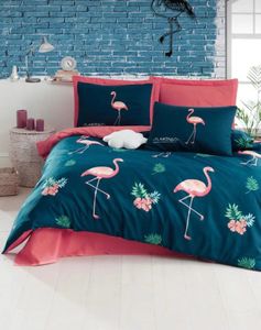 Zestawy pościeli Nowoczesne zestaw Flamingo dla dzieci kołdrę dorosłych okładka drukowania łóżka Tekstyle 3/4 sztuki