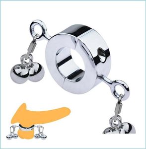 Other Health Beauty Items Metal Penis Ring Male Testicle Ball Stretcher Scrotum Cock Locking Heavy Duty Pendant Weight Bdsm For Me2780365