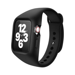 Acessórios Suritch Sport Rugged Band compatível com o estojo 44 mm 45mm, pulseira de silicone macia, alça de substituição para iwatch SE/8/7/6/5/5/4