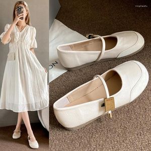 Sıradan Ayakkabı Comemore Moda Mary Jane Kadınlar 2024 Bahar Koreli Yumuşak Dip Sığ Ağız Yaz Ayakkabı Satış Bale Daireler