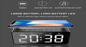 AEC BT508 med trådlös laddning av Bluetooth -högtalarklocka LED Alarm Clock Power Bank 3 i 1 TimeClock Waterproof Mini Car Small LO4310456