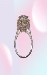 Luksus 8ct diamentowy pierścień 14k biała biżuteria z białego złota Moissanite Court zaręczyny Pierścienie weselne dla kobiet akcesorium przyjęcia ślubnego LJ28231215