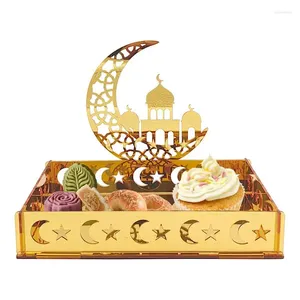 Placas que servem bandeja de armazenamento Eid de tabela de tabela acrílico frutas al-fitr desktop decoração de festas de festa
