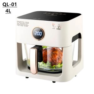 Fryers QL01 1200W Household Air Fryer 5L 220V/50Hz Touch Type Mini Electric Oven 23 People Use Visible Air Fryer