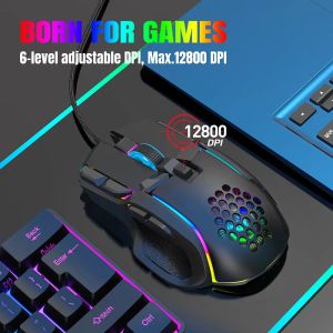 Новая USB Gaming Mouse Computer Mouse Mouse RGB Bartlight Mause Gamer 10 кнопок программирование 7200DPI Эргономическая игровая мышь для компьютера