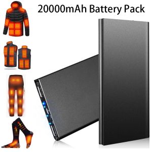 Брюки 20000 мАч 5 В/2,1a портативный батарея батарея питания для подогреваемого жидкового куртки носки USB Bank для телефона с фонариком