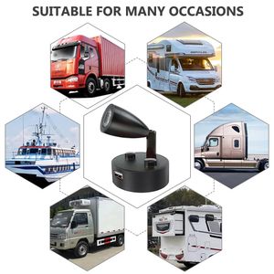 12-24V RV Interieur Reading LED LED Spotlight 3 Farbe dimmbare 360 ° Rotatable Wandlampe für Wohnmobile Van Caravan-Boot mit USB-Anschluss