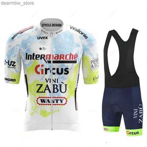 Cycling Jersey Sets Circus Wanty Fluorescent Green Bicyc Team Maillot Ciclismo Mens MTB Wear Cycling Jersey Summer Breathab Bike Clothing Sets L48